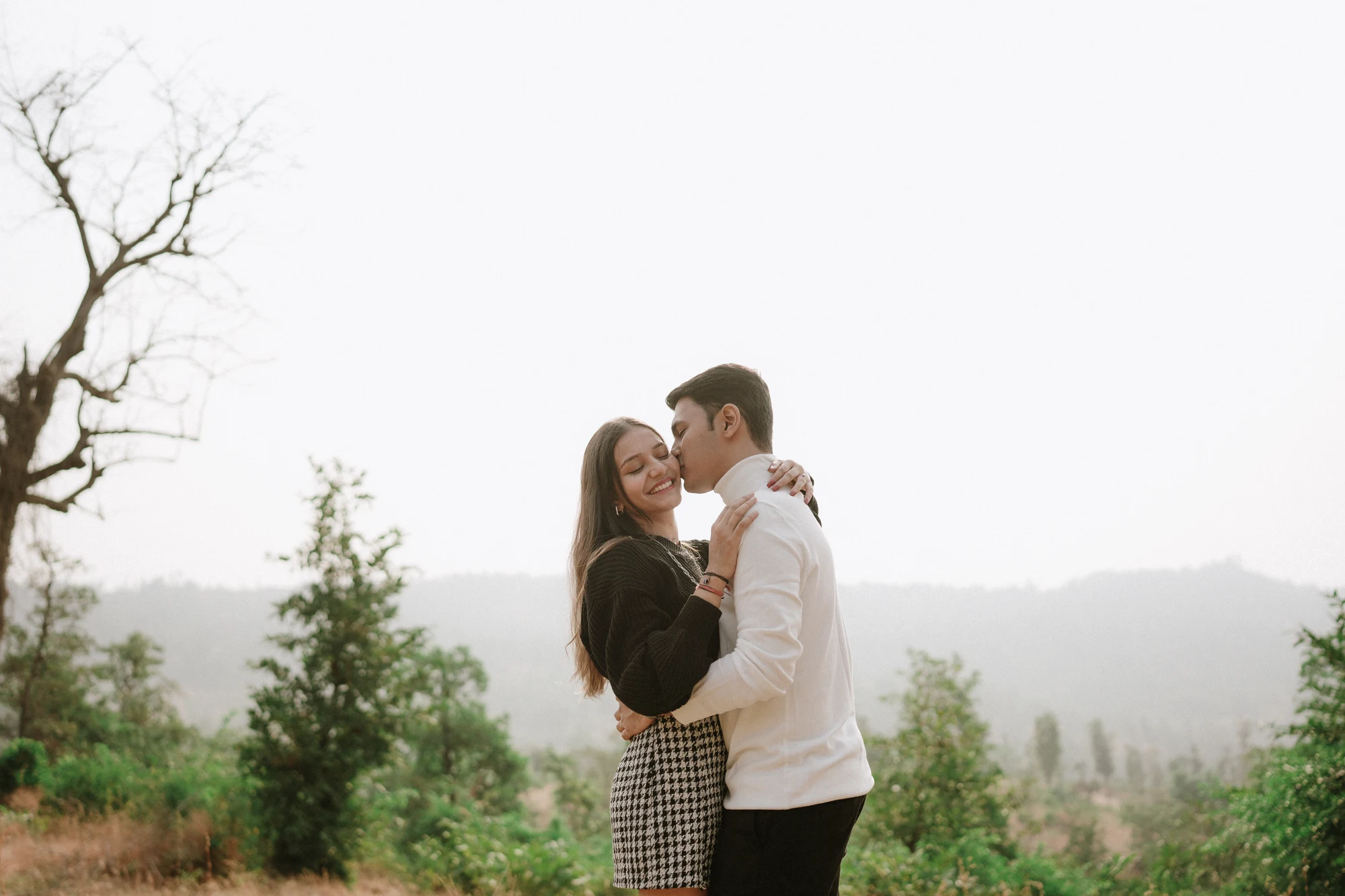 Couple intimate embrace