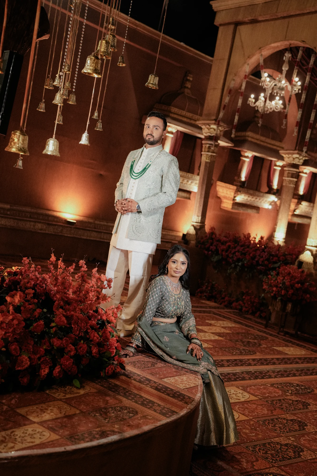 Evening banquet couple portrait